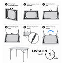 Mesa Plegable de Plástico Portátil Cuadrara Ecomlab para Jardín, Interior y Exterior HP-82C