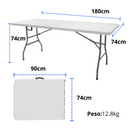 MESA PLEGABLE 180 CM DE PLASTICO ECOMLAB PORTAFOLIO HP-180CZ