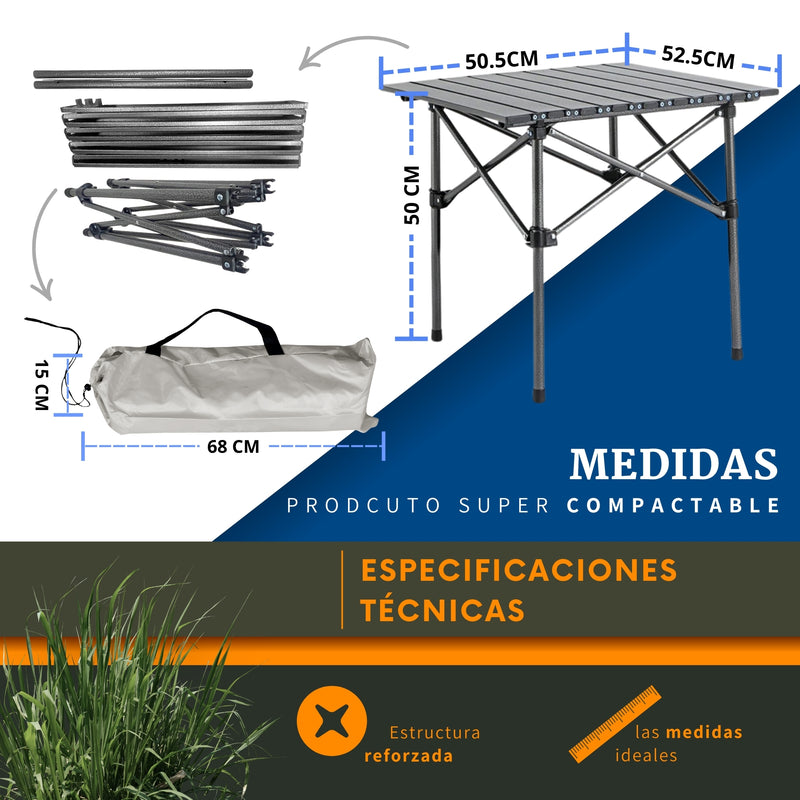 Mesa Plegable Portátil Camping Ecomlab Bolsa Transportadora