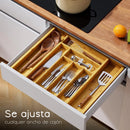 Organizador de Cubiertos Para Cajon Ecomlab Bambu Expandible