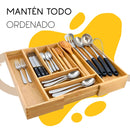 Organizador de Cubiertos Para Cajon Ecomlab Bambu Expandible