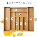 Organizador de Cubiertos Para Cajon Ecomlab Bambu Expandible