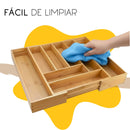 Organizador de Cubiertos Para Cajon Ecomlab Bambu Expandible