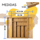 Organizador de Cubiertos Para Cajon Ecomlab Bambu Expandible