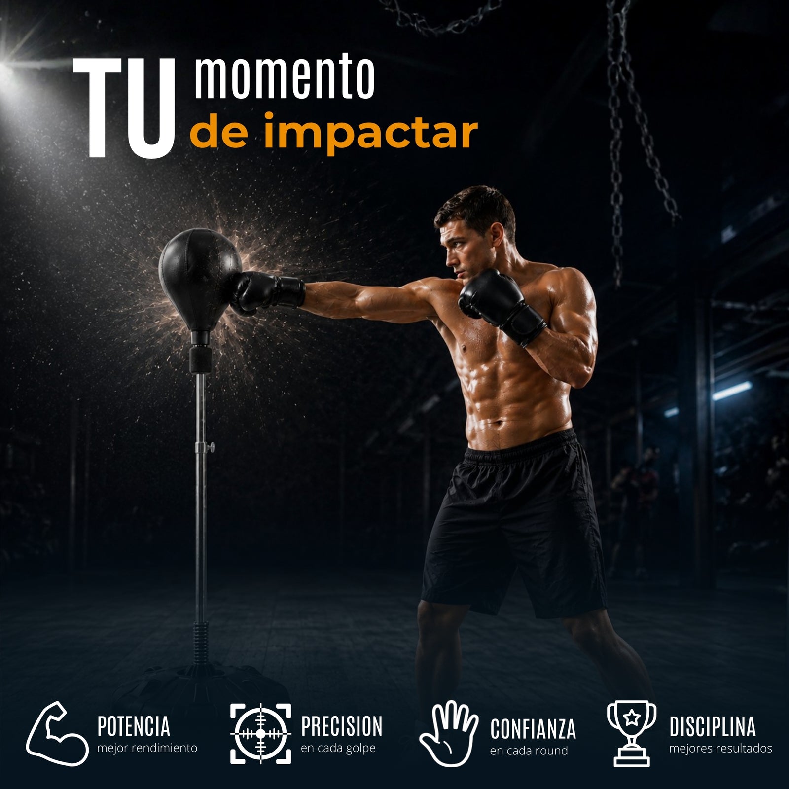 Pera De Boxeo Profesional Con Base, Altura Regulable Sistema de Rebote