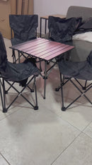 MESA PLEGABLE CAMPING CON 4 SILLAS ECOMLAB JARDIN PORTÁTIL