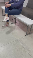 Banca Plegable de Plástico de 180 cm Tipo Portafolio, Ecomlab Resistente y Fácil de Transportar HP-180CD