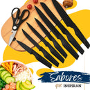 Set de Cuchillos de Cocina Ecomlab Base Madera con Afilador