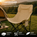 Silla Plegable Camping Reclinable 5 Posiciones, Ideal Playa, Picnic Extra-Cómoda Silla Portátil para Exterior e Interior Reposacabezas Acolchonado GRATIS Bolsa Transportadora |Ecomlab