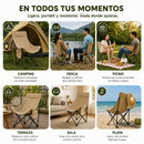 Silla Plegable Camping Reclinable 5 Posiciones, Ideal Playa, Picnic Extra-Cómoda Silla Portátil para Exterior e Interior Reposacabezas Acolchonado GRATIS Bolsa Transportadora |Ecomlab