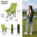 Silla Plegable Camping Reclinable 5 Posiciones, Ideal Playa, Picnic Extra-Cómoda Silla Portátil para Exterior e Interior Reposacabezas Acolchonado GRATIS Bolsa Transportadora |Ecomlab