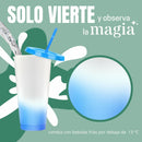Vasos Con Tapa y Popote Cambian de Color Ecomlab Pack 10 Pcs