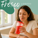 Vasos Con Tapa y Popote Cambian de Color Ecomlab Pack 10 Pcs