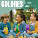 Vasos Con Tapa y Popote Cambian de Color Ecomlab Pack 10 Pcs