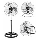Ventilador 3 en 1 Metálico Multifuncional Pedestal, Piso o Muro 18 Pulgadas Paquete 1 Pieza Ecomlab