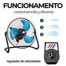 Ventilador 3 en 1 Metálico Multifuncional Pedestal, Piso o Muro 18 Pulgadas Paquete 1 Pieza Ecomlab