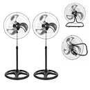 Ventilador 3 en 1 Multifuncional 2 Piezas Metálico Pedestal, Piso o Muro 18 Pulgadas Paquete 2 Piezas Ecomlab